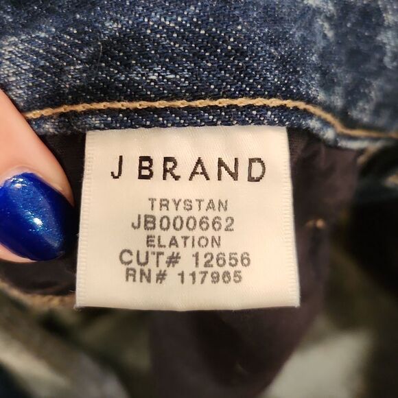 J BRANDTrystan Bleached Denim Midi Skirt with Raw Hem, Elation size 27 - Picture 5 of 13